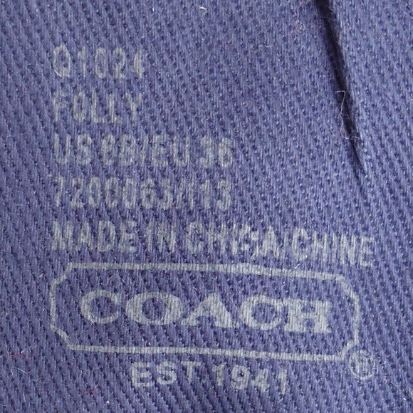 SIZE 6. COACH Folly logo canvas & leather sneakers shoes. - Picture 12 of 16